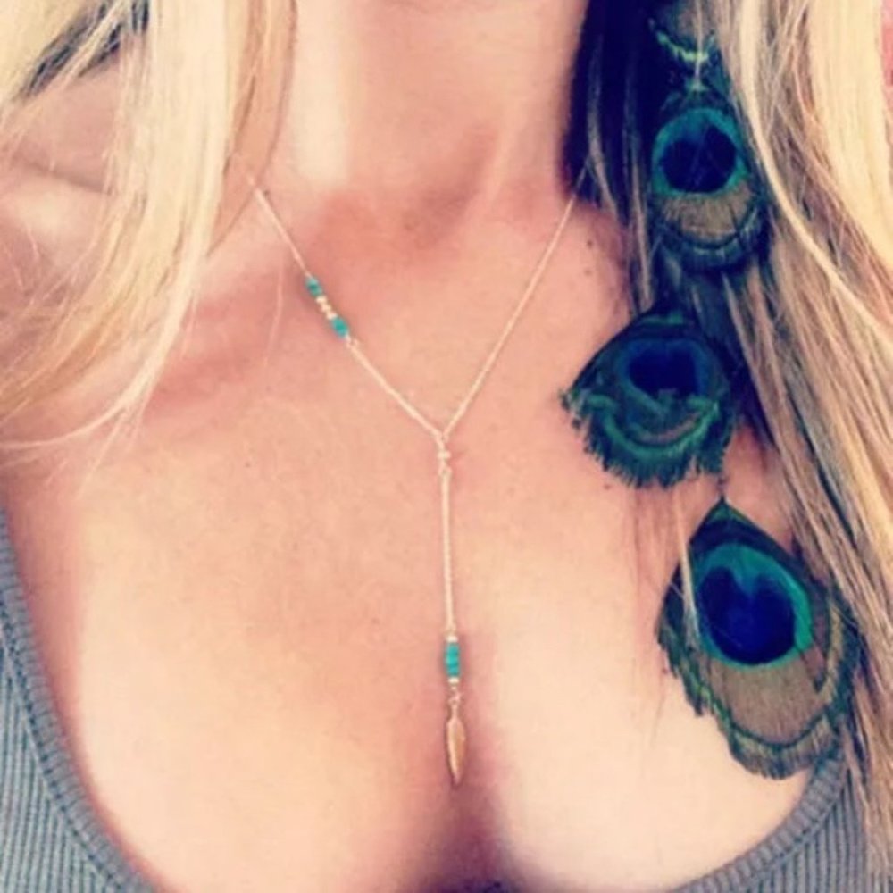 Brand New Feather Gold Necklace